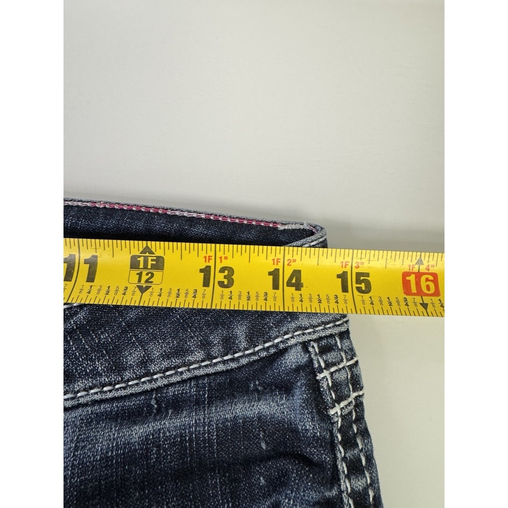 Women's Wrangler Rock 47 Blue Jeans Size 28 / 34" Inseam Colorful Pocket - Picture 8 of 11